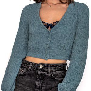 Lulus • Small • Long Sleeve Blouse • Turkish Blue